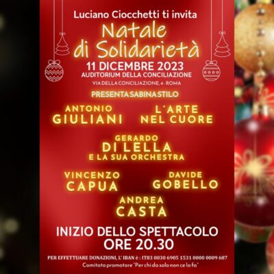 11 DICEMBRE 2023 , TI ASPETTO AL NATALE DI SOLIDARIETA’!